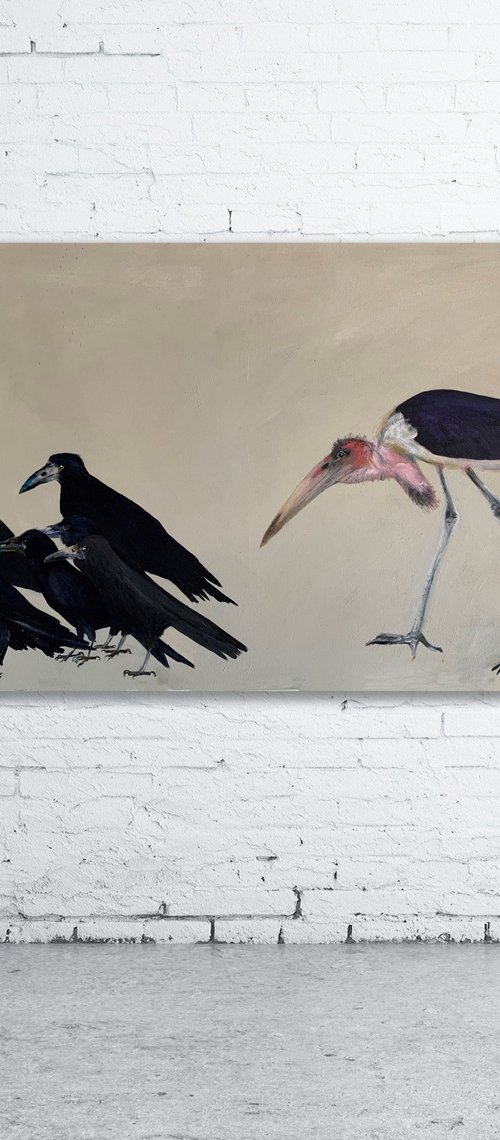The Marabou Stork and The Ravens by Anna Lockwood