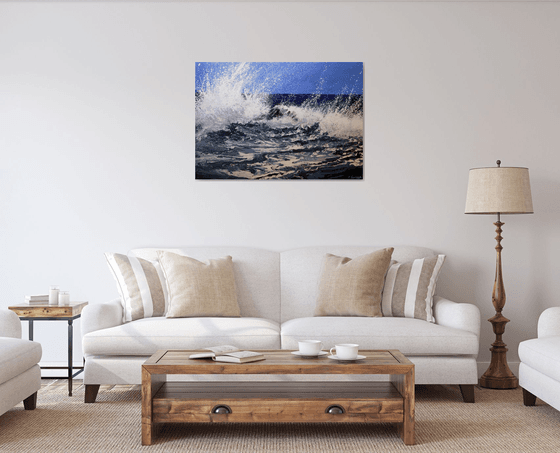 Seascape "Ocean waves"  Large Painting
