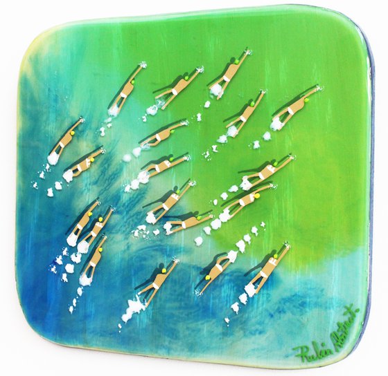 Swimmers 771 · in Epoxy Resin Baracay island Philippines green and blue water