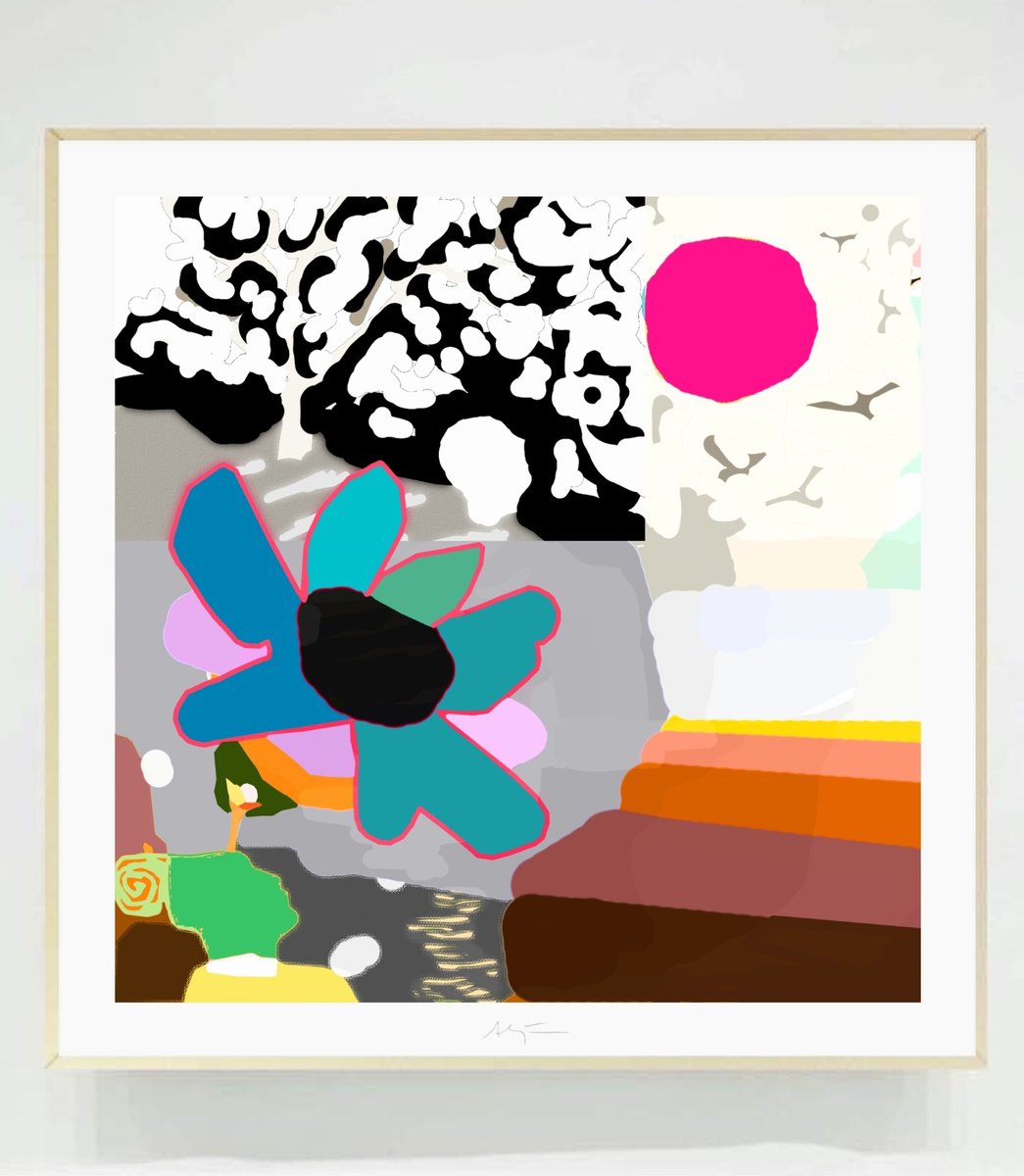 Urban And Pop Landscape Giclee Print By Alejos, 17 X 17, Fundespirit, Original Artwork