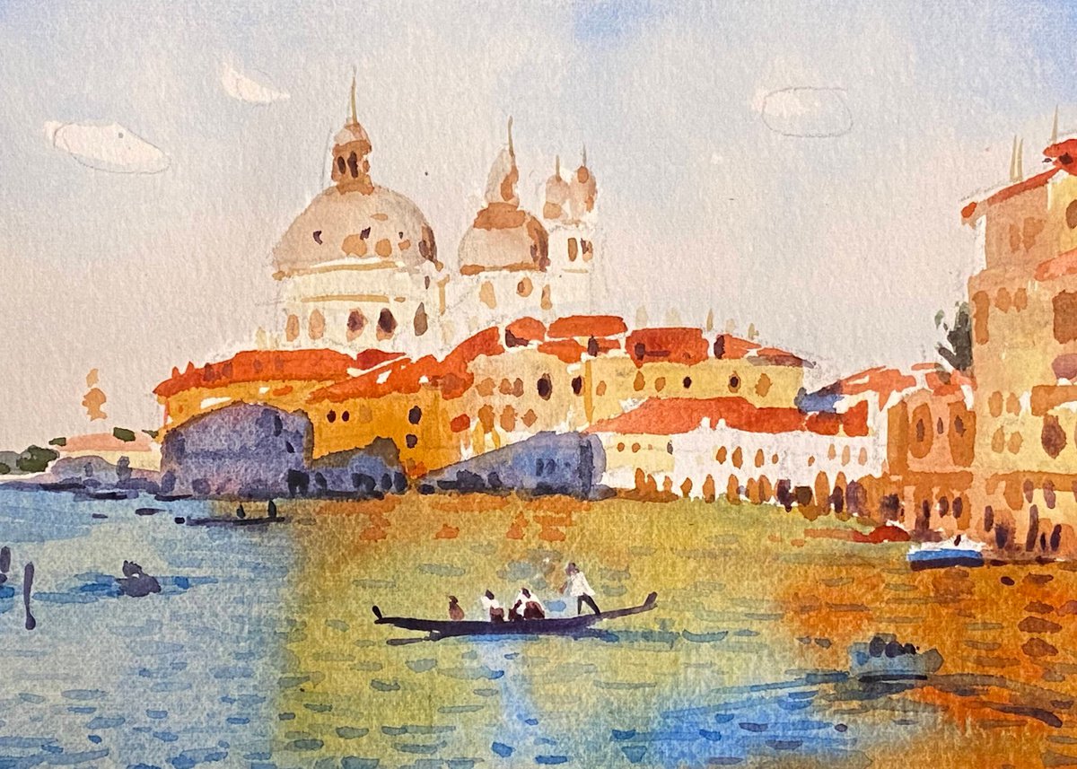 Impressionistic Cityscapes Watercolour By Paul Cheng, 7 X 5", Cityscape -001, Original Artwork