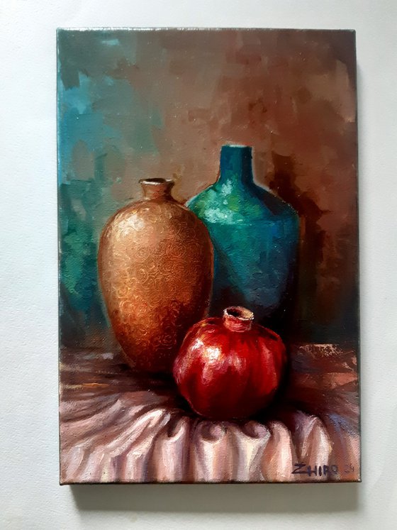 Vessels and pomegranate