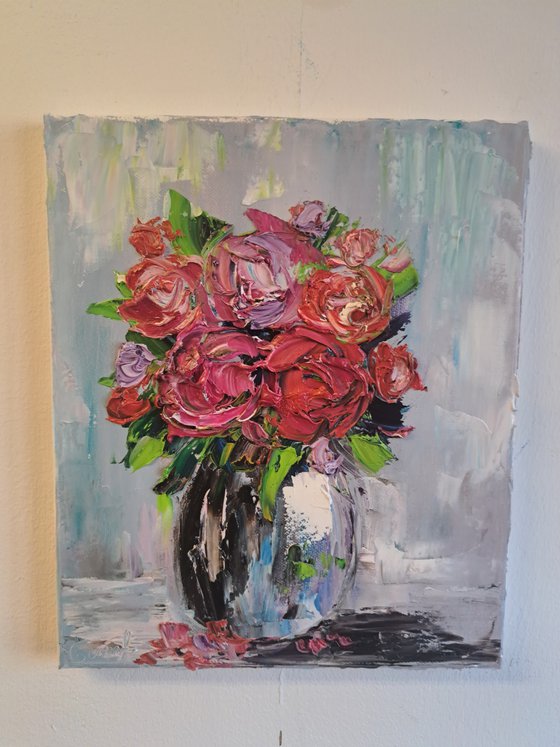 Rose in a vase still life