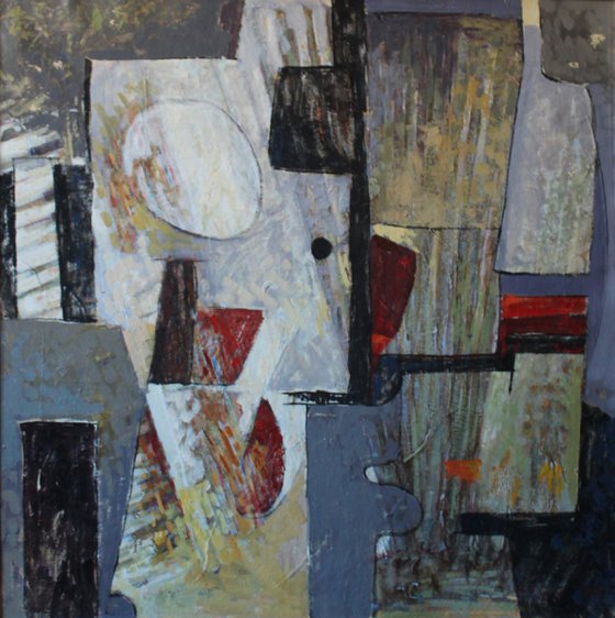 Accordion (70x70cm, oil painting, ready to hang)