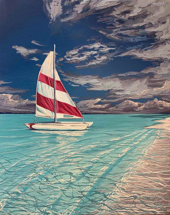 Sailboat, ocean