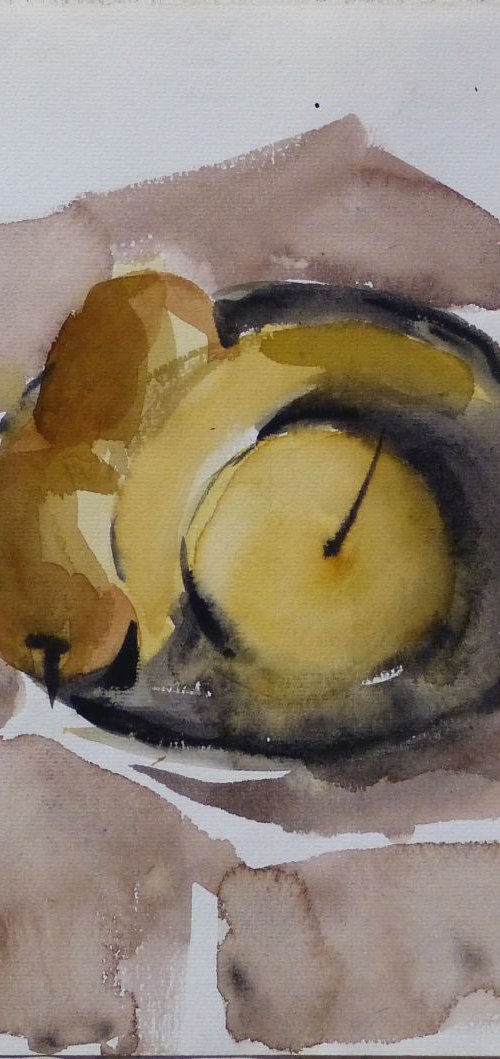 Still Life with Pears and Bananas, 33x29 cm by Frederic Belaubre