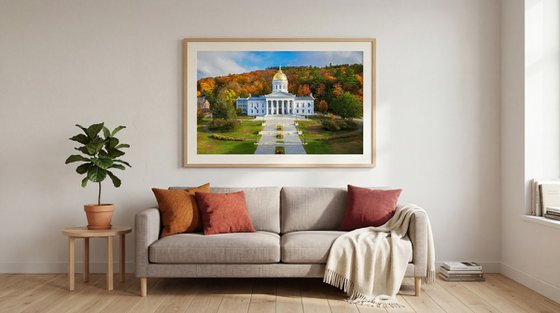 Vermont State House Fall Foliage