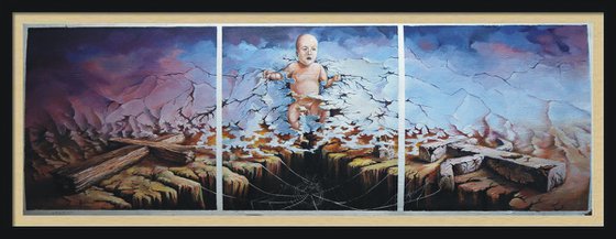 “The Exodus”Triptych on Wood