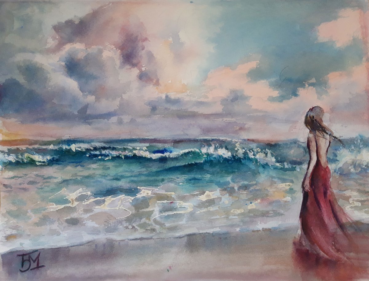 Woman by the sea by Bozhidara Mircheva