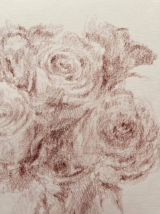 Roses #7 2020. Original charcoal drawing
