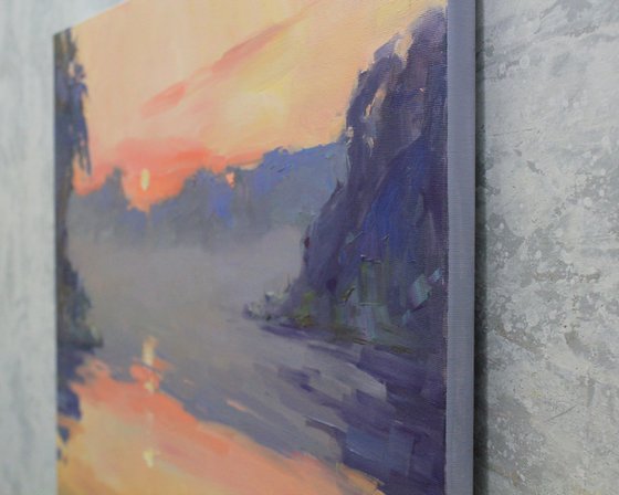 Sunset by the river