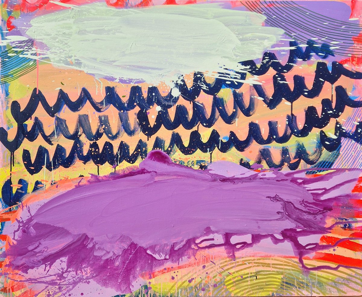 Abstract Acrylic Painting By Jessie Woodward, 55 X 45, 886, Original Artwork