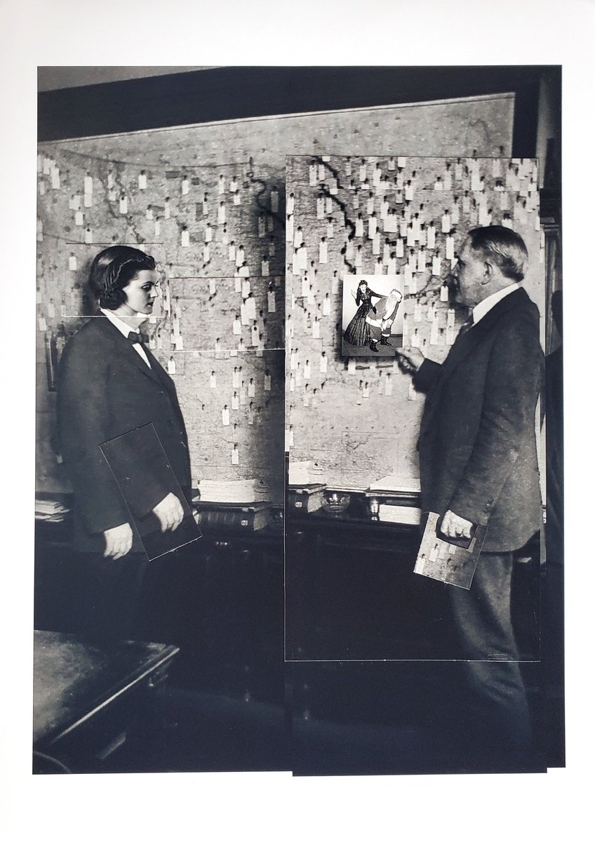 Surrealistic Portrait Collage By Shelton Walsmith, 13 X 18", Meteorologists Meeting, Original Artwork