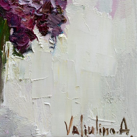 Lilacs in vase - Original oil painting