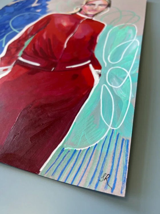 Red Woman Portrait