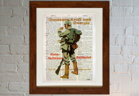 Kola-Dallmann Dallkolat - Collage Art Print on Large Real English Dictionary Vintage Book Page