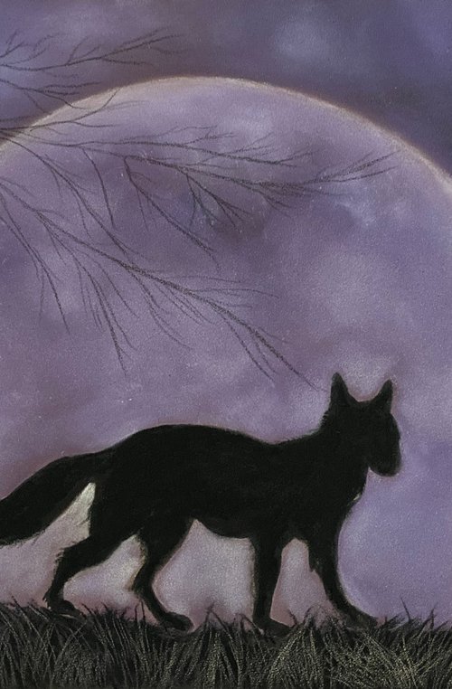 Fox by the silvery moon by Maxine Taylor