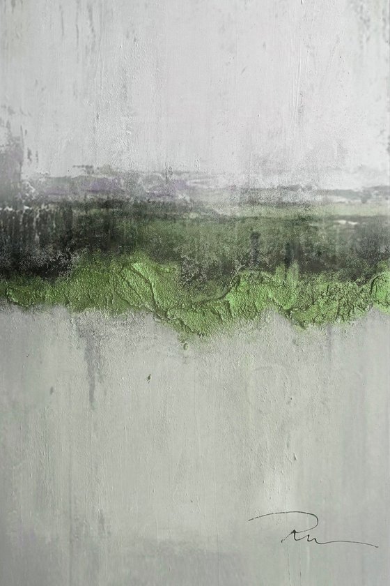 Abstract Green Horizon Through Texture