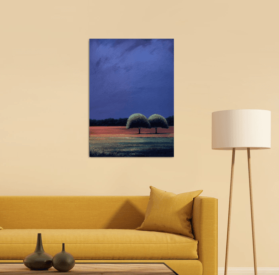 'Solaris Mons High Noon' Summer Landscape Atmospheric Surreal Oil Painting.