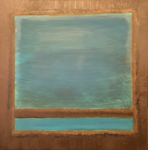 Abstract in blue and brown by Stacy Neasham