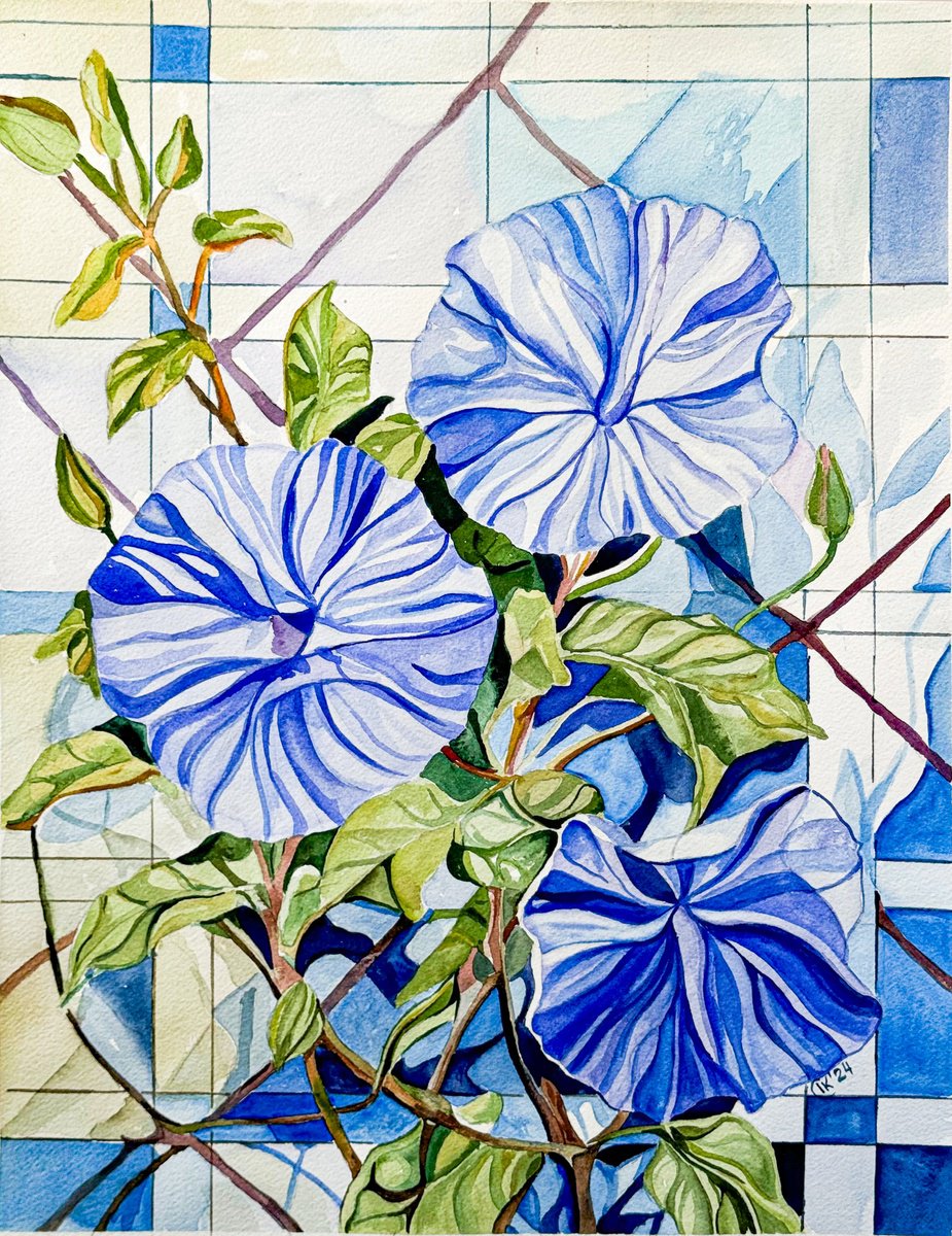 Photorealistic Watercolour , Morning Glory By Irina Kurganskaya, 12 X 16, Artwork For Sale On Artfinder