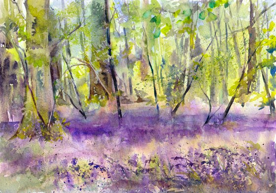 Bluebell wood - Original watercolour painting