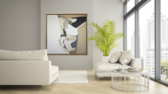 Muted Motion #1, beige abstraction