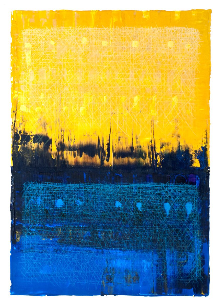 Abstract Oil Painting By Oto Macek, 23 X 33", Untitled 918, Original Artwork