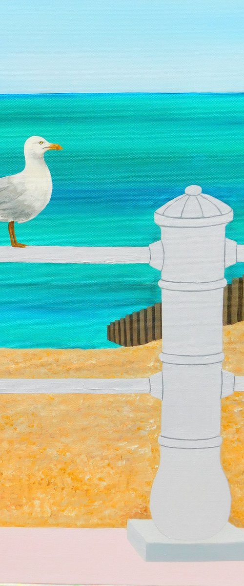 Seagull at St.Leonards-on-Sea by Ruth Cowell