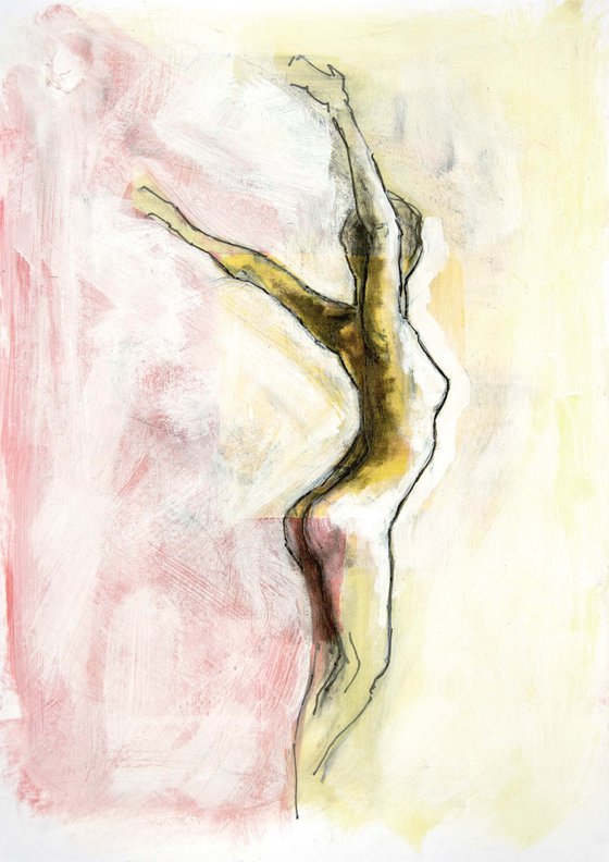 Lady in yellow and red