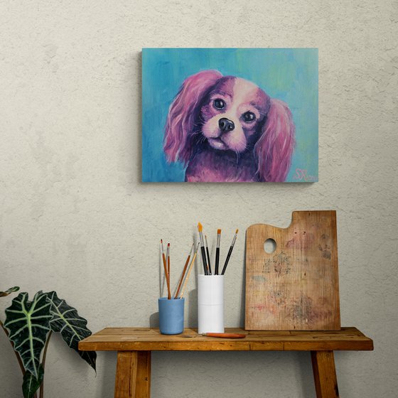 Cavalier King Charles Spaniel. 50x40 cm