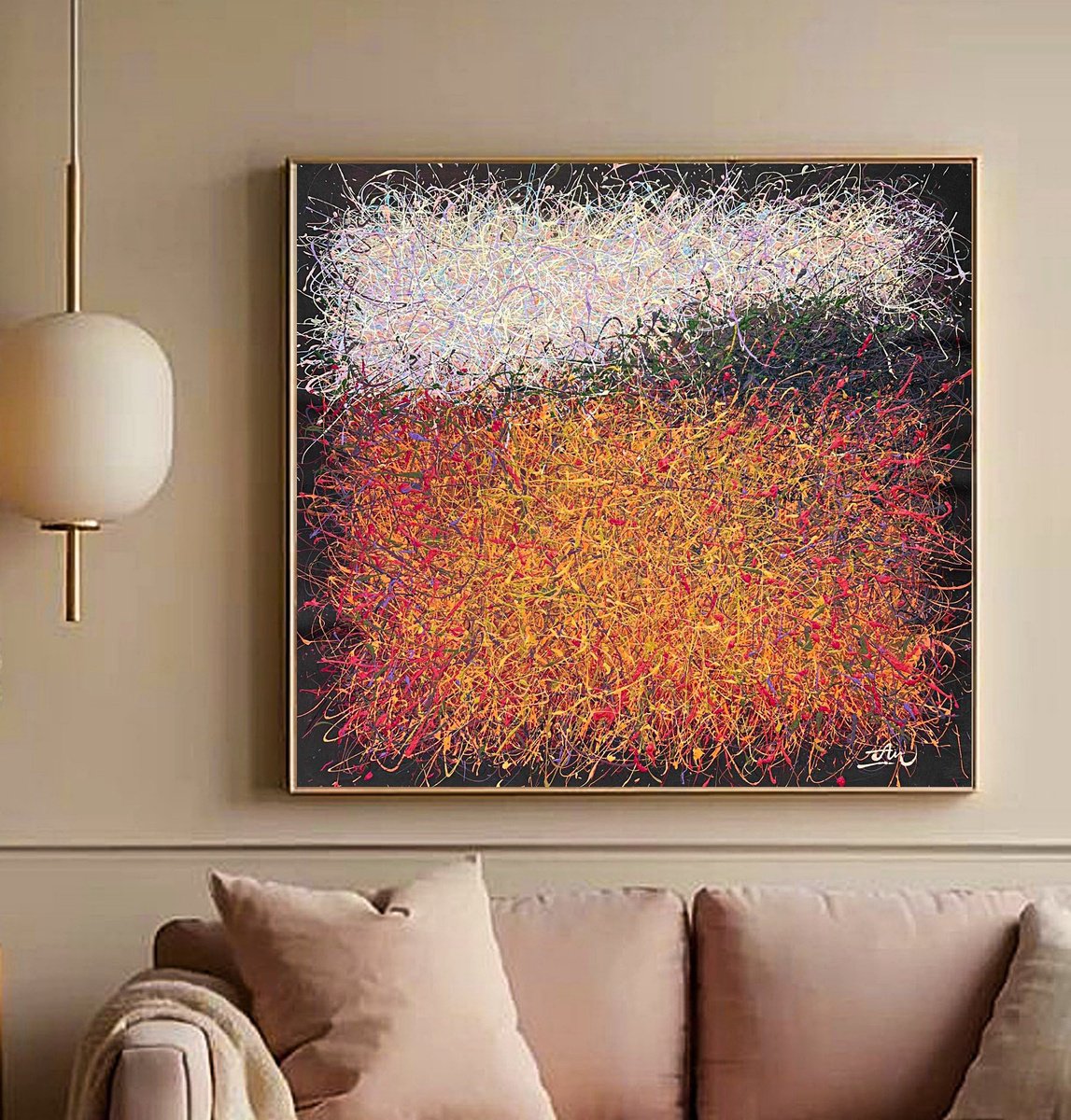 Impressionistic Landscape Acrylic Painting By Nadiia Antoniuk, 39 X 35", The Edge Of Evening, Original Artwork