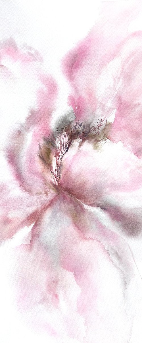 Abstarct flower in dusty pink colors by Olga Grigo