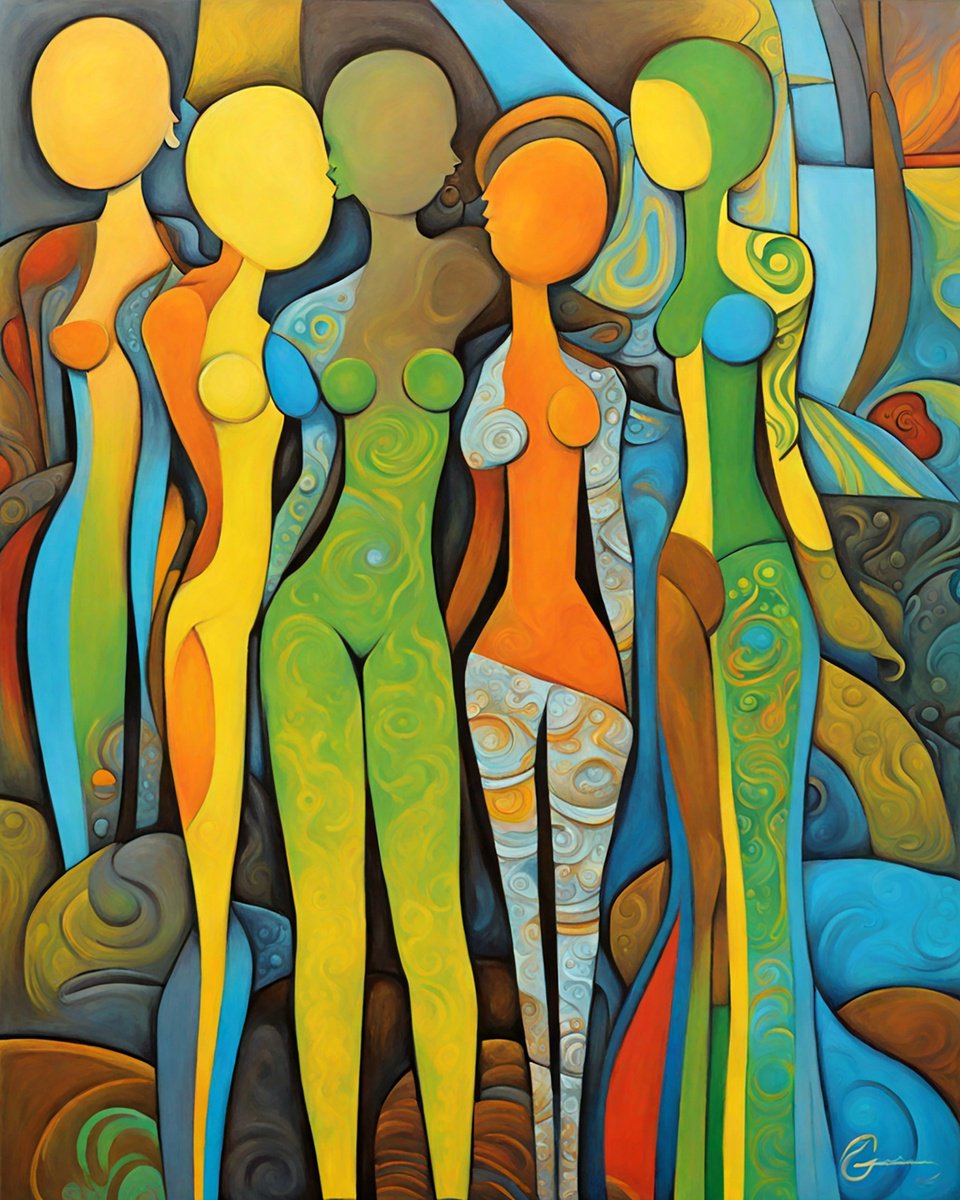 Abstract Portrait Acrylic Painting By Sanja Jancic, 35 X 43", People, Original Artwork