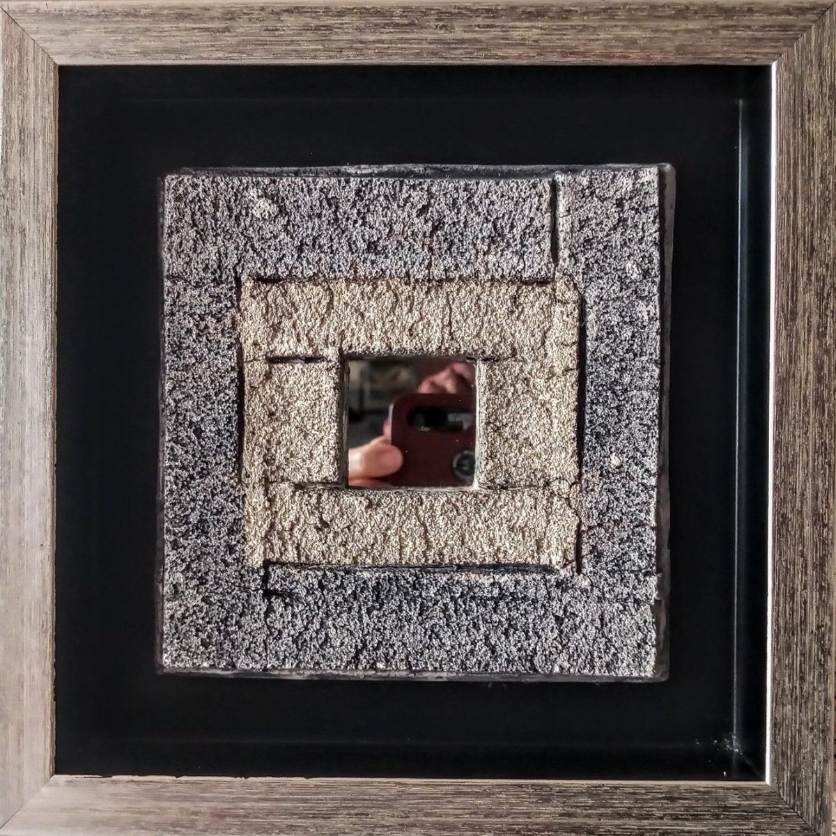 Geometric Abstract Relief By Rossitza Trendafilova, 8 X 8", "Window Towards You", Original Artwork