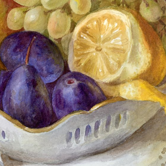 Fruit on a White Napkin