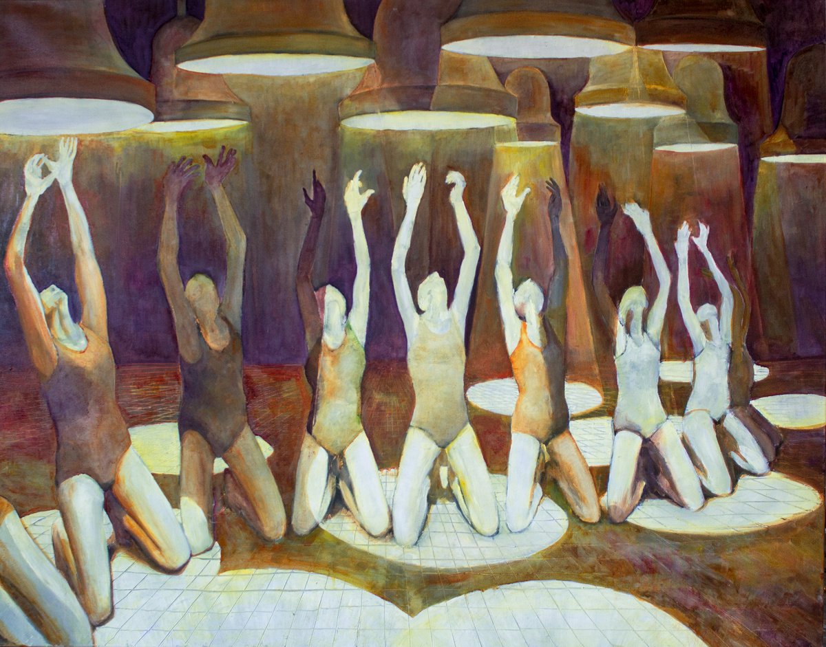 Surrealistic Portrait Oil Painting By Dominic Virtosu, 50 X 39, Towards The Light, Original Artwork