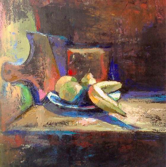 Still life(42x42cm, oil painting, paper)