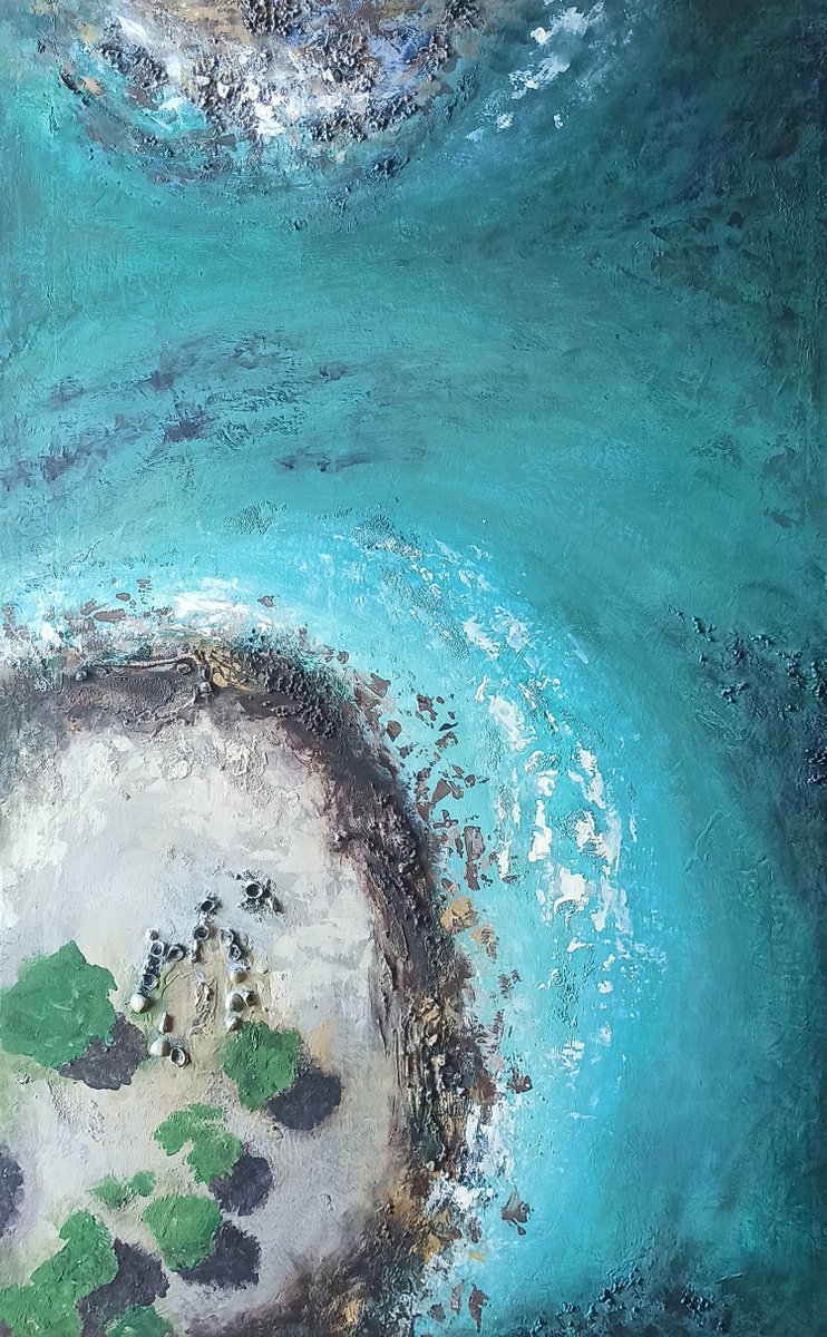 Abstract seascpae(50x80cm, oil painting, ready to hang) by Narine Vardanyan (Narinart Armgallery)