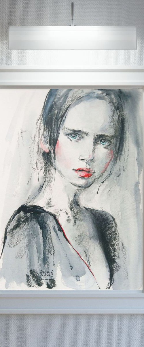 Anastasia Woman statement portrait Minimalism Modern by Daria Yablon-Soloviova