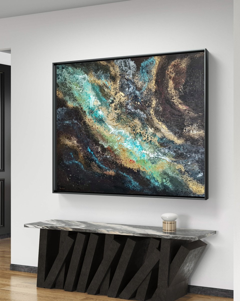 Abstract Acrylic Painting By Eleni Denart, 47 X 39, Starbirth, Original Artwork