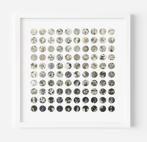 One Hundred Vintage Botanical Dots Collage by Amelia Coward