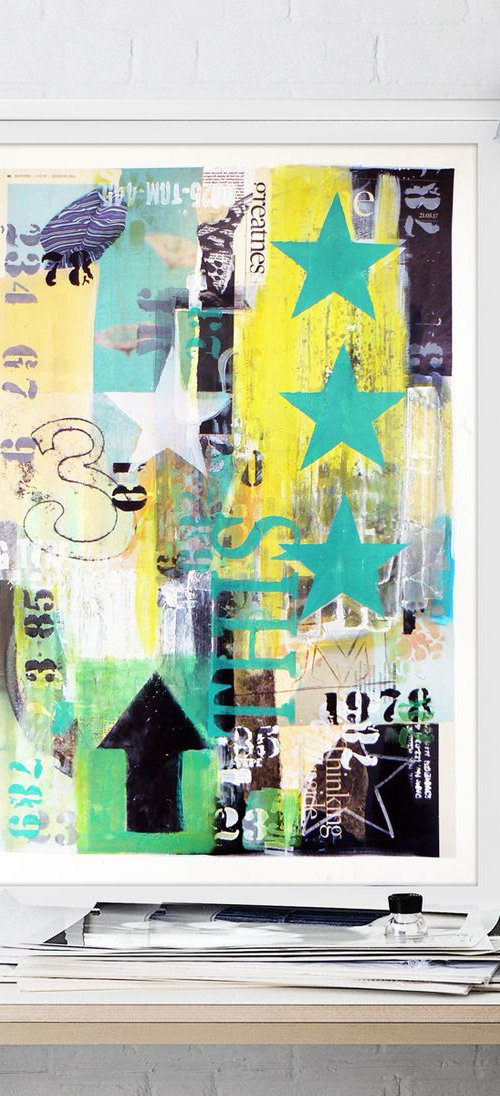 Surface #6 (typography, bill stickers, urban decay painting) by Carolynne Coulson