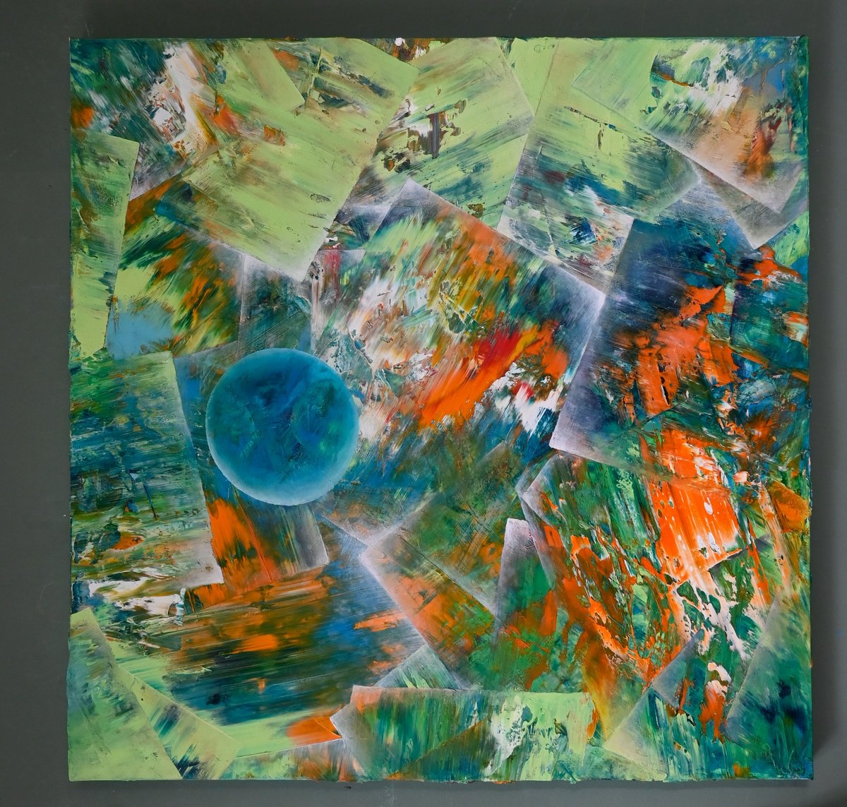 Organic Abstract Painting By Giuseppe Pastore, 31 X 31, Time, Original Artwork