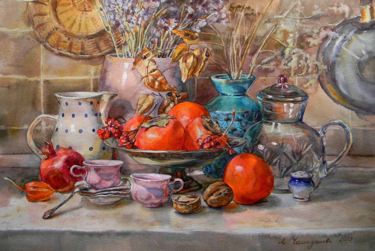Kitchen still life by Liudmyla Chemodanova