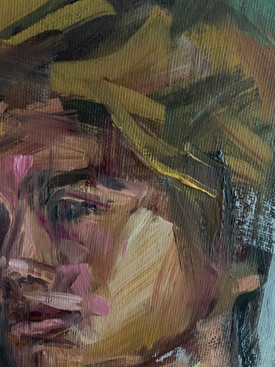 Man nude figure gay oil painting