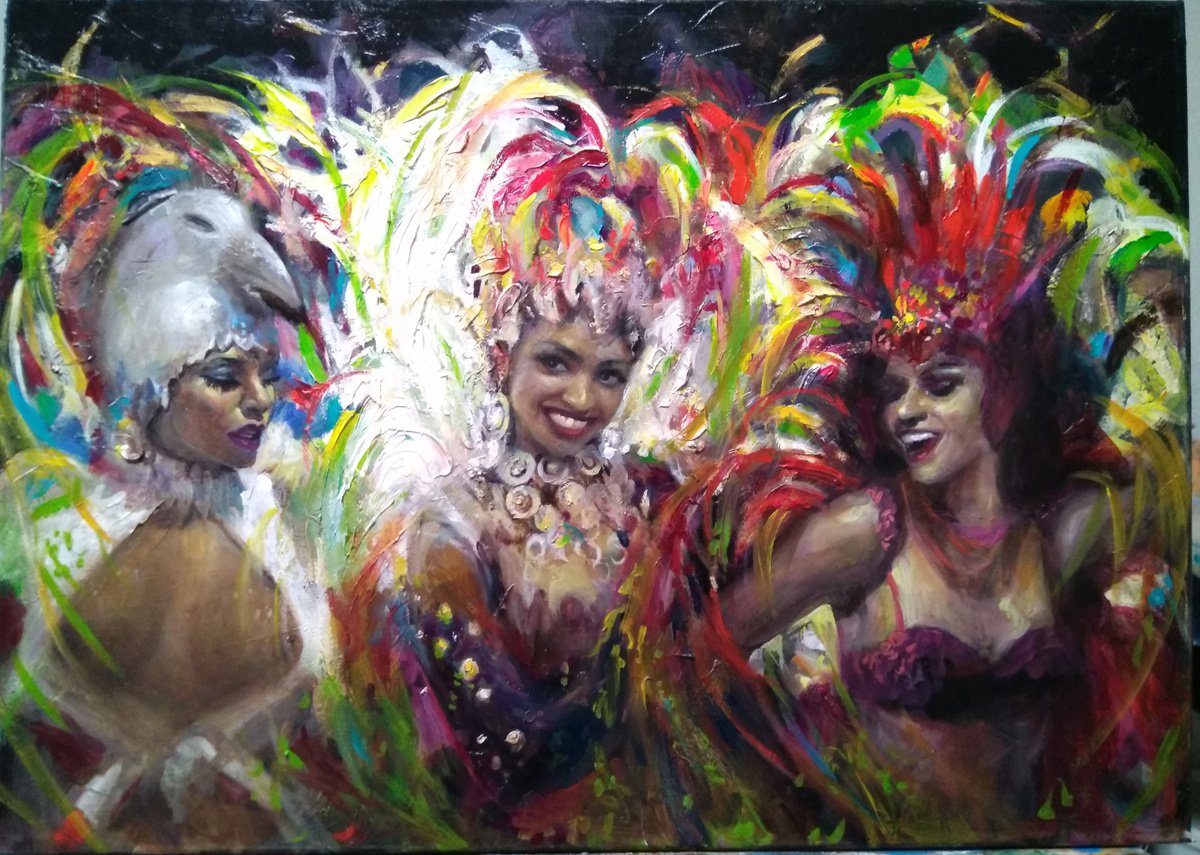 Carnival- Impasto Oil Painting by HELINDA (Olga Muller)