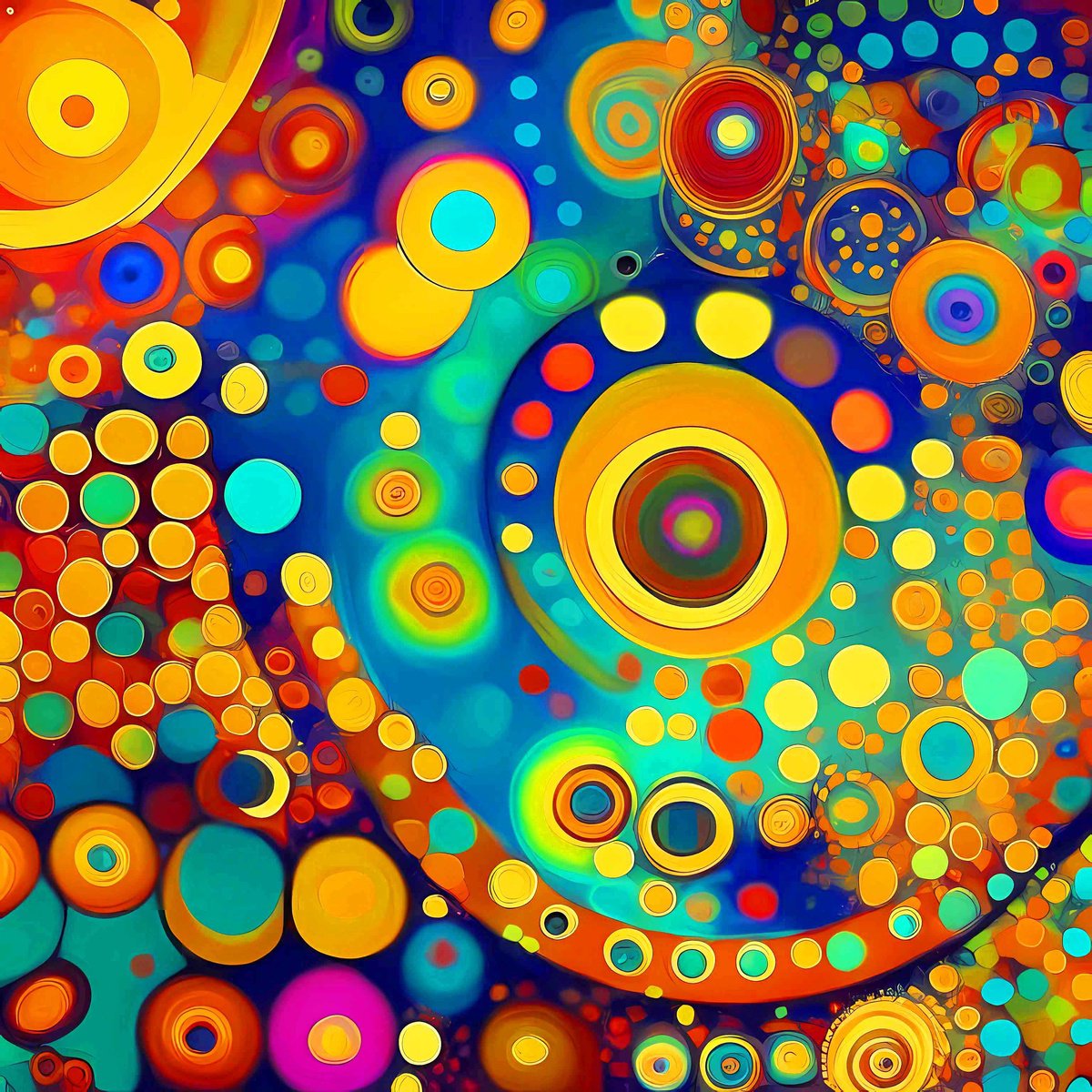 Klimt inspiration abstract. Large positive vibrant colors geometric abstract, bright wall... by BAST