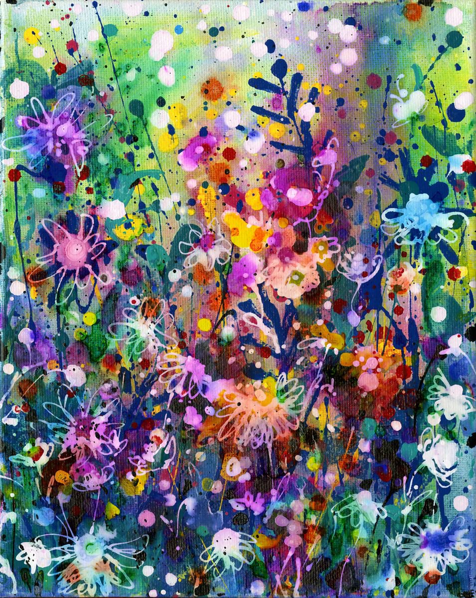 Enchanted Meadow  - Meadow Flower Painting  by Kathy Morton Stanion by Kathy Morton Stanion