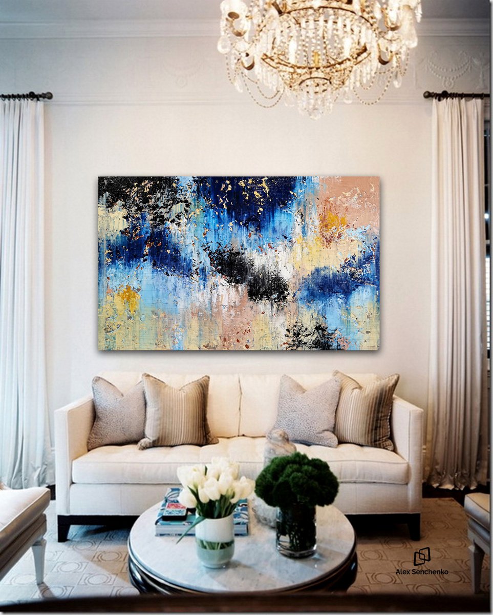 150x100cm. / abstract painting / Abstract 1282 Acrylic painting by Alex ...